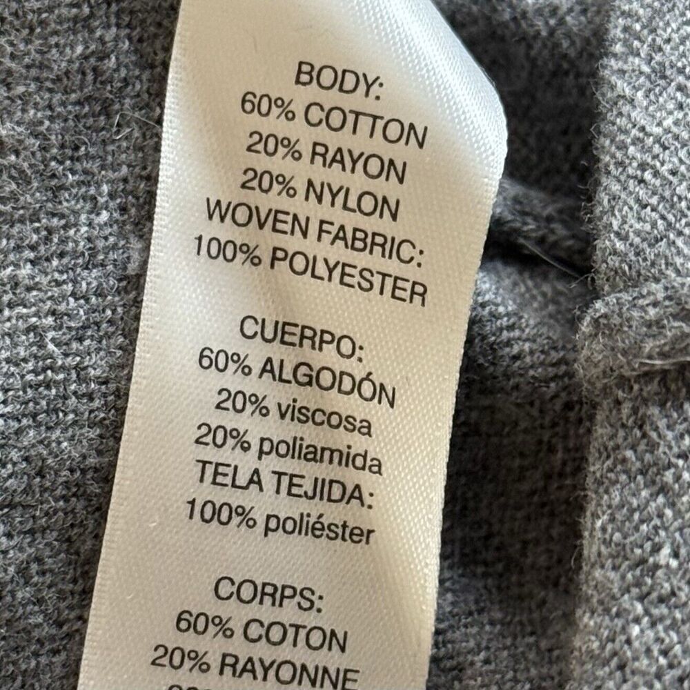 CHICO’S satin trim pullover sweater size 0 Gray 3/4 Sleeve - Picture 3 of 3